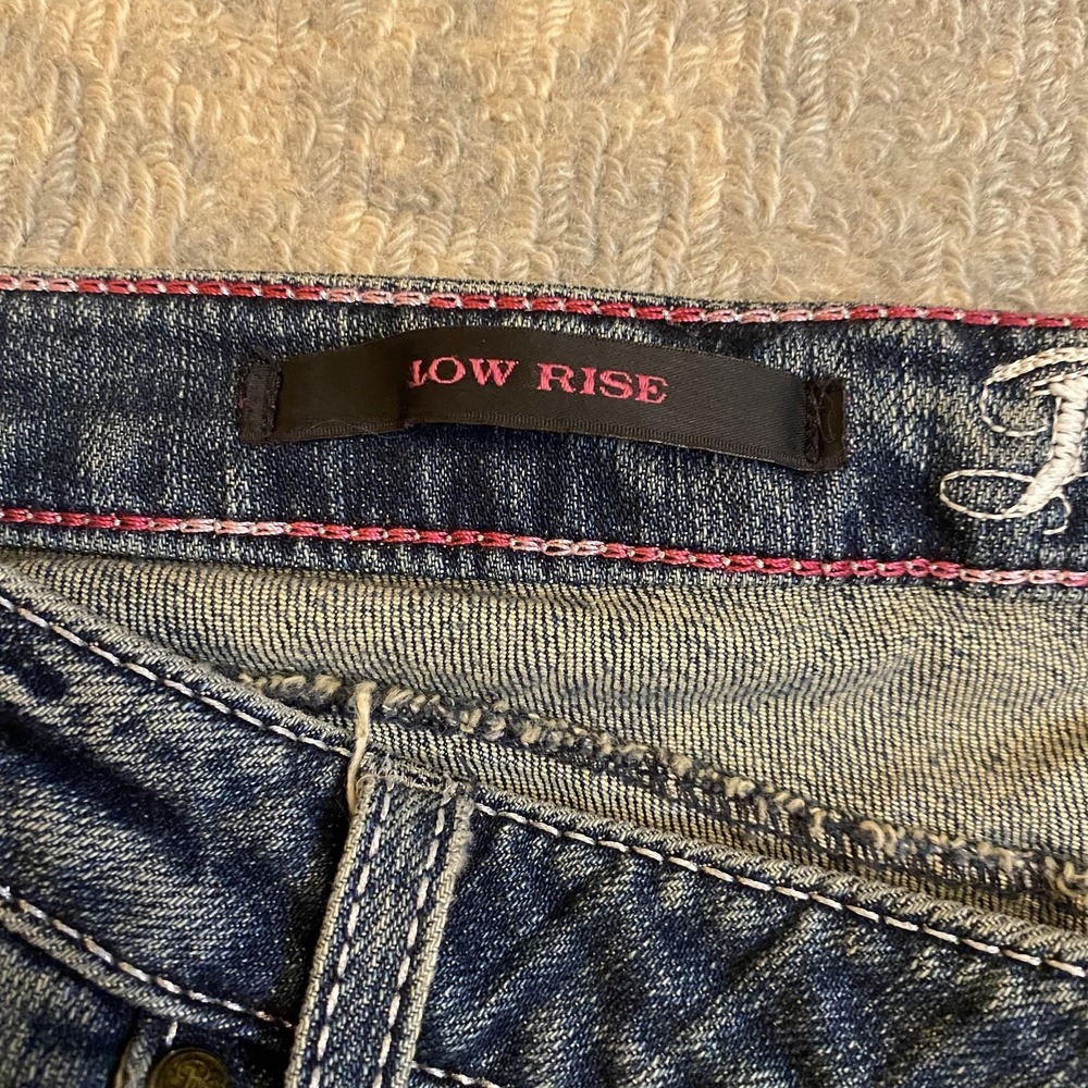 Rock 47 By Wrangler Jeans Juniors 15/16x34 Blue Low Rise Bootcut Stretch Denim - Picture 4 of 15